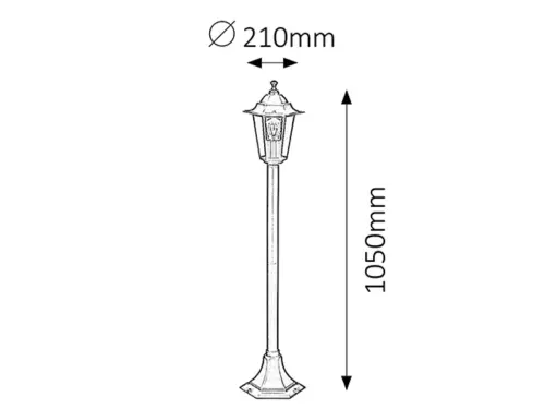 Záhradné svietidlo Rabalux 8210 1x60W E27 230V IP43
